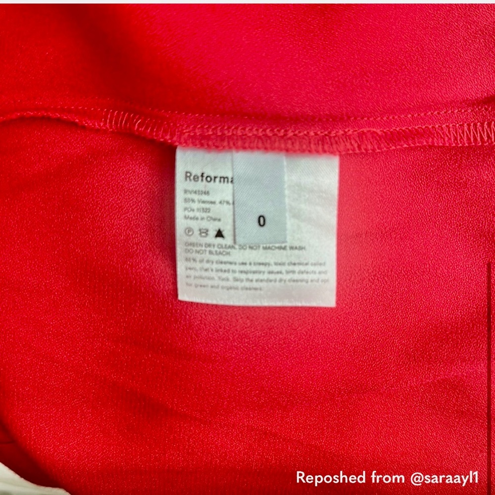 Reformation Babe Dress in Cherry, Size: 0 - Picture 6 of 6